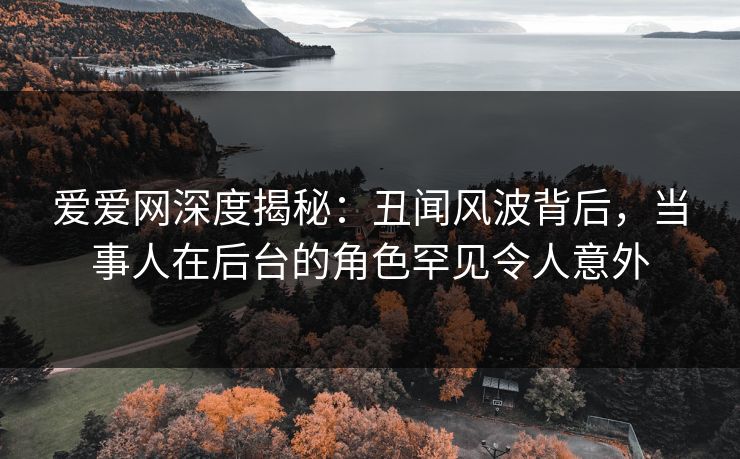 爱爱网深度揭秘：丑闻风波背后，当事人在后台的角色罕见令人意外