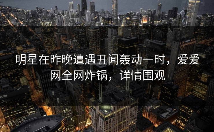明星在昨晚遭遇丑闻轰动一时，爱爱网全网炸锅，详情围观
