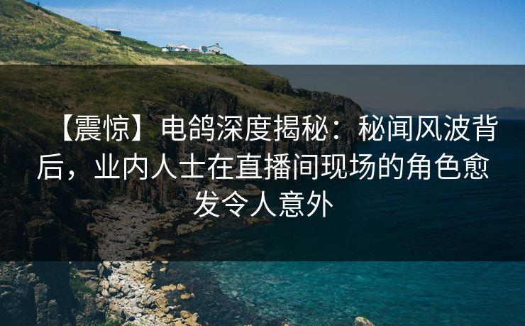 【震惊】电鸽深度揭秘：秘闻风波背后，业内人士在直播间现场的角色愈发令人意外