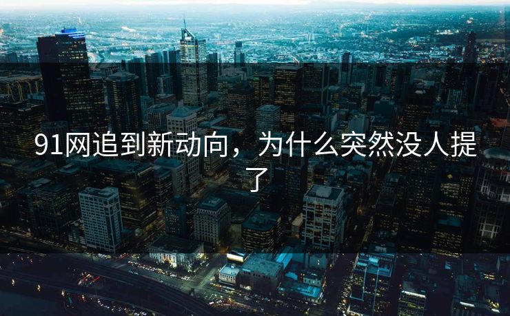 91网追到新动向,为什么突然没人提了